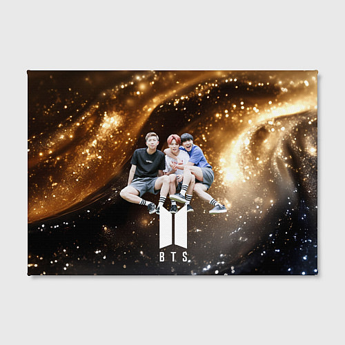 Картина прямоугольная BTS черно-золотой фон / 3D-принт – фото 2