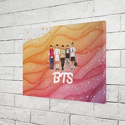 Холст прямоугольный BTS желто-розовый блестящий фон, цвет: 3D-принт — фото 2