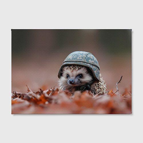 Картина прямоугольная Ежик солдат в каске / 3D-принт – фото 2
