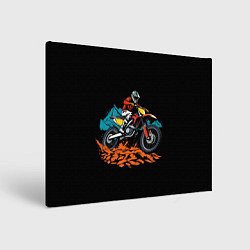 Холст прямоугольный Motocross and mountains, цвет: 3D-принт
