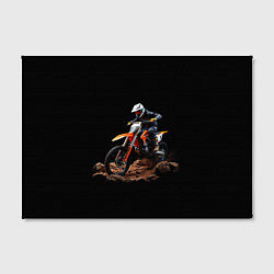 Холст прямоугольный Motocross racer, цвет: 3D-принт — фото 2