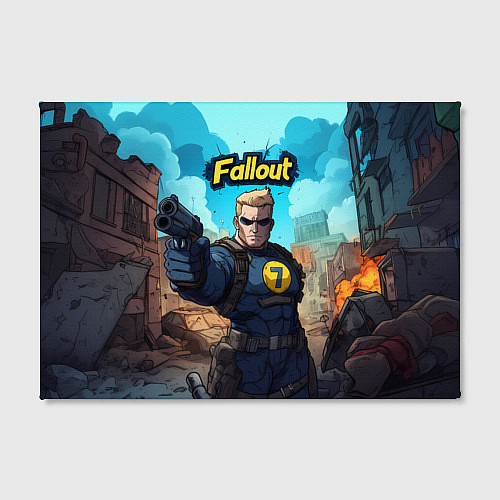 Картина прямоугольная Fallout смотритель с пистолетом / 3D-принт – фото 2