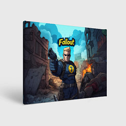 Холст прямоугольный Fallout смотритель с пистолетом, цвет: 3D-принт