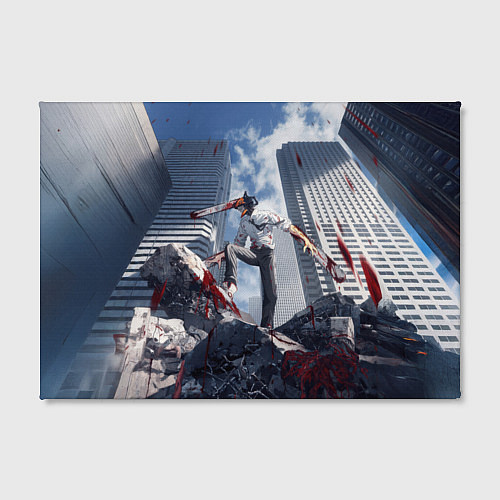 Картина прямоугольная Denji in city Chainsaw man / 3D-принт – фото 2