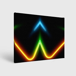 Холст прямоугольный Neon multicolored lines, цвет: 3D-принт