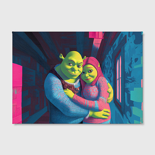 Картина прямоугольная Шрек и Фиона в обнимку / 3D-принт – фото 2