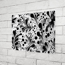 Холст прямоугольный Кляксы и растения - нейроарт паттерн, цвет: 3D-принт — фото 2