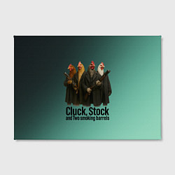 Холст прямоугольный Петухи - карты деньги два ствола, цвет: 3D-принт — фото 2