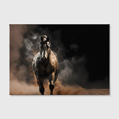 Картина прямоугольная Лошадь на черном фоне / 3D-принт – фото 2