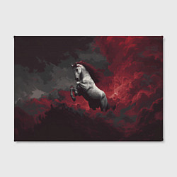 Холст прямоугольный Белая лошадь из красного тумана, цвет: 3D-принт — фото 2