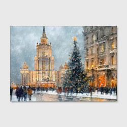 Холст прямоугольный Новогодняя Москва, цвет: 3D-принт — фото 2