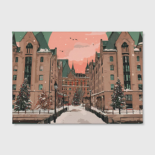 Картина прямоугольная Новогодний Московский двор / 3D-принт – фото 2