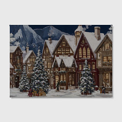 Холст прямоугольный Новогодние дома, цвет: 3D-принт — фото 2