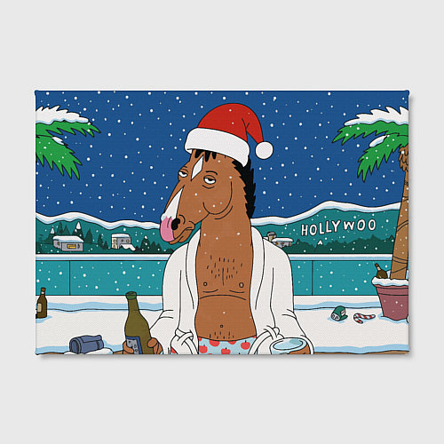 Картина прямоугольная Новогодний Конь Боджек / 3D-принт – фото 2