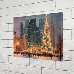 Холст прямоугольный Москва - сити и новогодняя елка, цвет: 3D-принт — фото 2