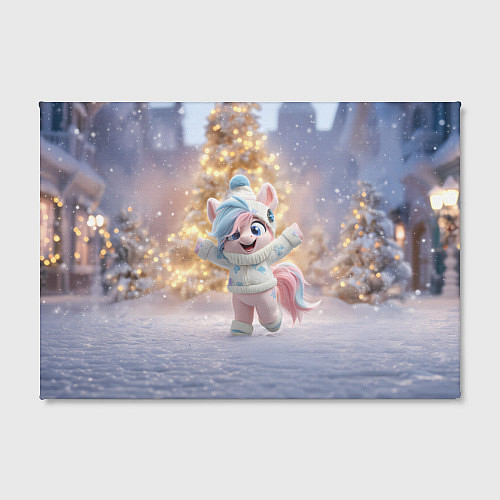 Картина прямоугольная Маленькая лошадка встречает Новый год / 3D-принт – фото 2