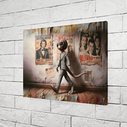 Холст прямоугольный Пришелец в костюме в полосочку, цвет: 3D-принт — фото 2