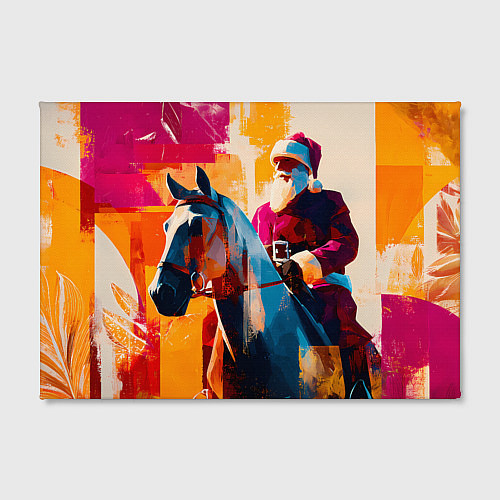 Картина прямоугольная Дед Мороз на коне / 3D-принт – фото 2