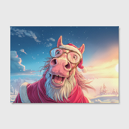 Картина прямоугольная Радостный новогодний конь / 3D-принт – фото 2