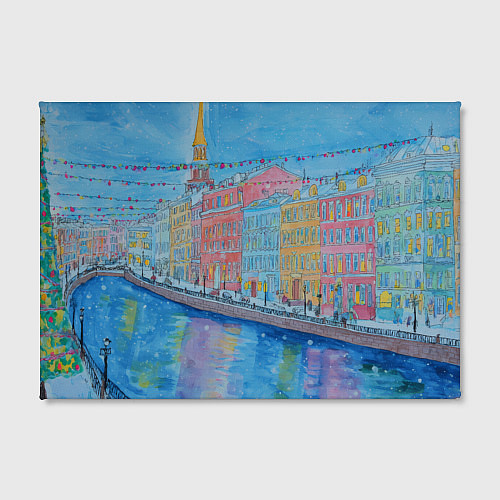 Картина прямоугольная Новогодний рисованный Санкт-Петербург / 3D-принт – фото 2