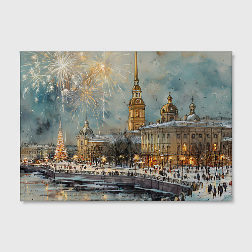Картина прямоугольная Новогодний салют в Питере / 3D-принт – фото 2