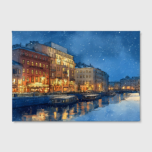 Картина прямоугольная Новогодняя ночь Санкт-Петербурга / 3D-принт – фото 2