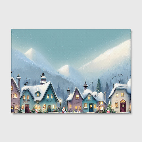 Картина прямоугольная Новогодние дома / 3D-принт – фото 2