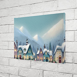 Холст прямоугольный Новогодние дома, цвет: 3D-принт — фото 2