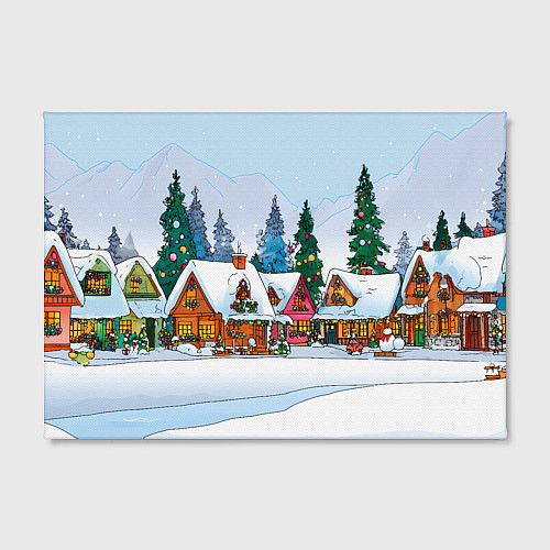 Картина прямоугольная Новогодник дворик / 3D-принт – фото 2