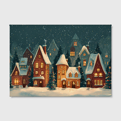 Картина прямоугольная Сказочный Новогодний городок / 3D-принт – фото 2