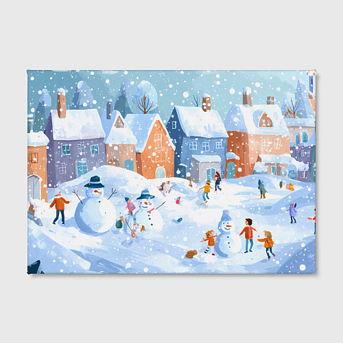Картина прямоугольная Предновогодний день во дворе / 3D-принт – фото 2