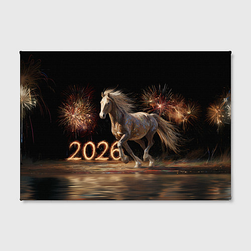 Картина прямоугольная 2026 Лошадь на фоне салюта / 3D-принт – фото 2