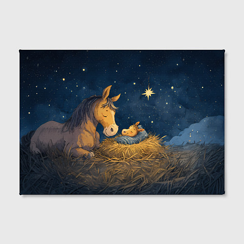 Картина прямоугольная Лошадка спит с жеребенком / 3D-принт – фото 2