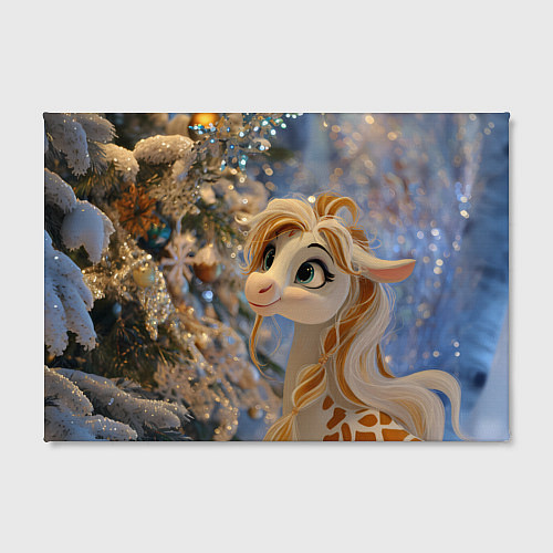 Картина прямоугольная Новогодняя лошадка в крапинку / 3D-принт – фото 2