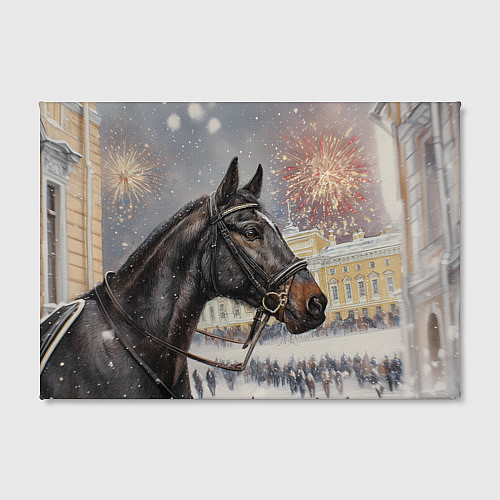 Картина прямоугольная Конь на фоне салюта / 3D-принт – фото 2