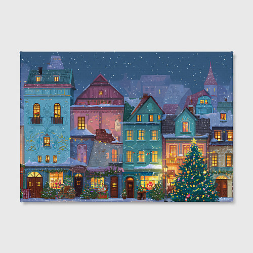 Картина прямоугольная Новогодний дворик / 3D-принт – фото 2