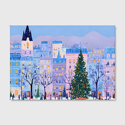 Картина прямоугольная Новогодний двор / 3D-принт – фото 2