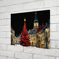 Холст прямоугольный Красная новогодняя елка, цвет: 3D-принт — фото 2