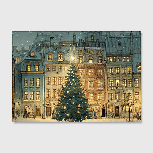 Картина прямоугольная Новогодний старый город / 3D-принт – фото 2