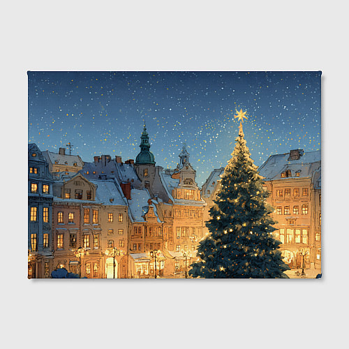 Картина прямоугольная Новый год в старом городе / 3D-принт – фото 2