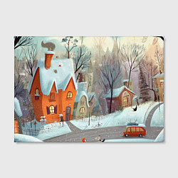 Холст прямоугольный Милый новогодний дворик, цвет: 3D-принт — фото 2