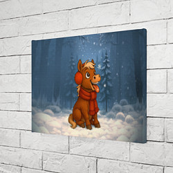 Холст прямоугольный Лошадка ловит снежинку, цвет: 3D-принт — фото 2