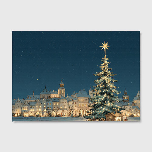 Картина прямоугольная Новогодняя атмосфера в городе / 3D-принт – фото 2
