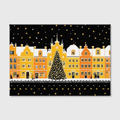 Картина прямоугольная Новогодняя ночь в городе / 3D-принт – фото 2