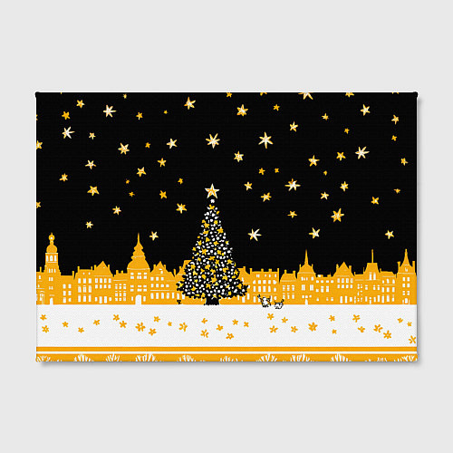 Картина прямоугольная Новый год в черно-желтом стиле / 3D-принт – фото 2