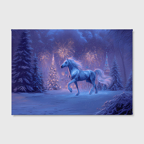 Картина прямоугольная Лошадь и новогодний салют / 3D-принт – фото 2