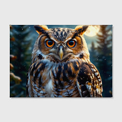 Холст прямоугольный Лунная сова в лесу, цвет: 3D-принт — фото 2