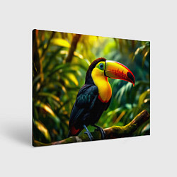 Холст прямоугольный Тукан на ветке, цвет: 3D-принт