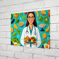 Холст прямоугольный Здоровое питание с экспертом, цвет: 3D-принт — фото 2