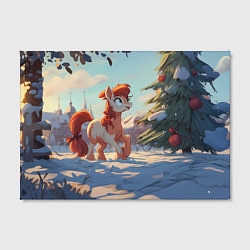 Холст прямоугольный Лошадка любуется елкой, цвет: 3D-принт — фото 2